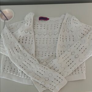 White Open-Knit Edikted Sweater